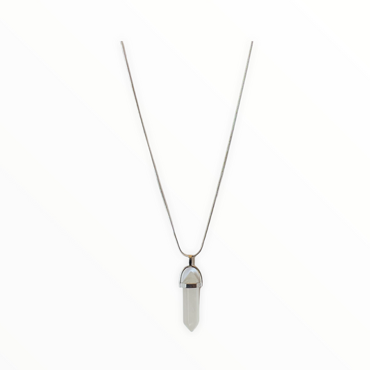 Clear Quartz Crystal Point With Chain