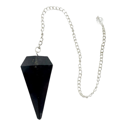 Natural Black Agate Pendulum